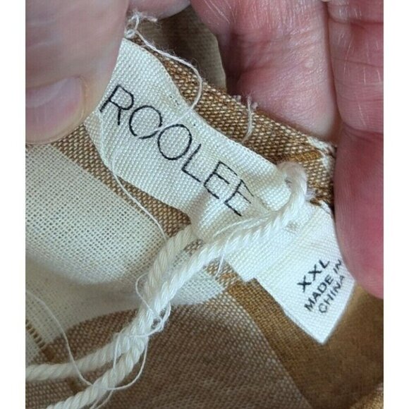 Roolee Top Women size XXL Plaid Swiss Dot Check Blouse Back Button Cottagecore - Picture 5 of 10